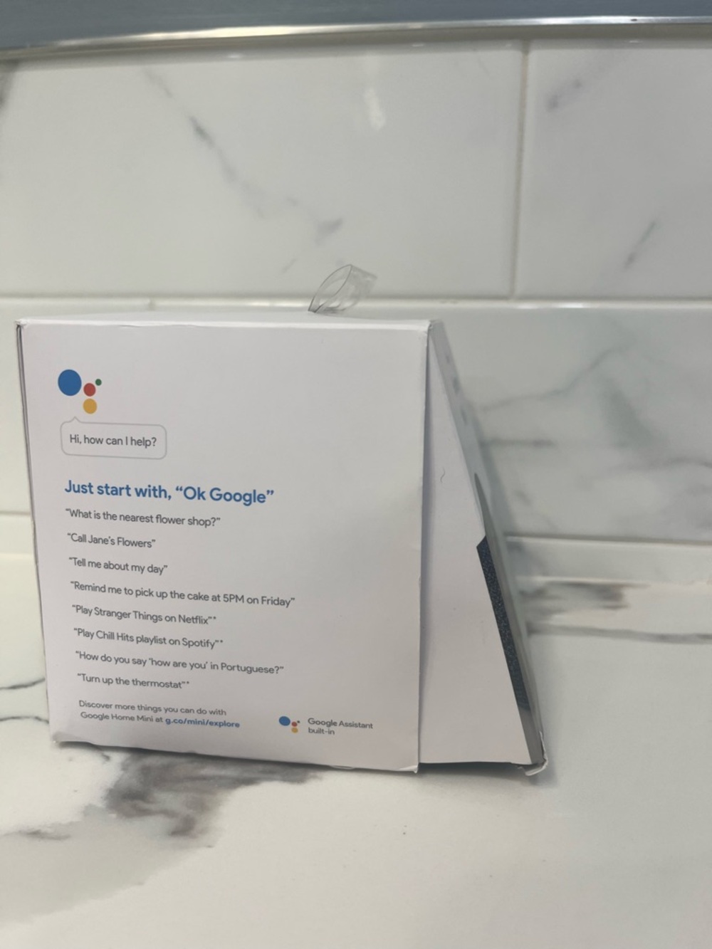 New Open BoxGoogle Home Mini Bluetooth Speaker Smart Assistant Charcoal GA00216 - Picture 4 of 10